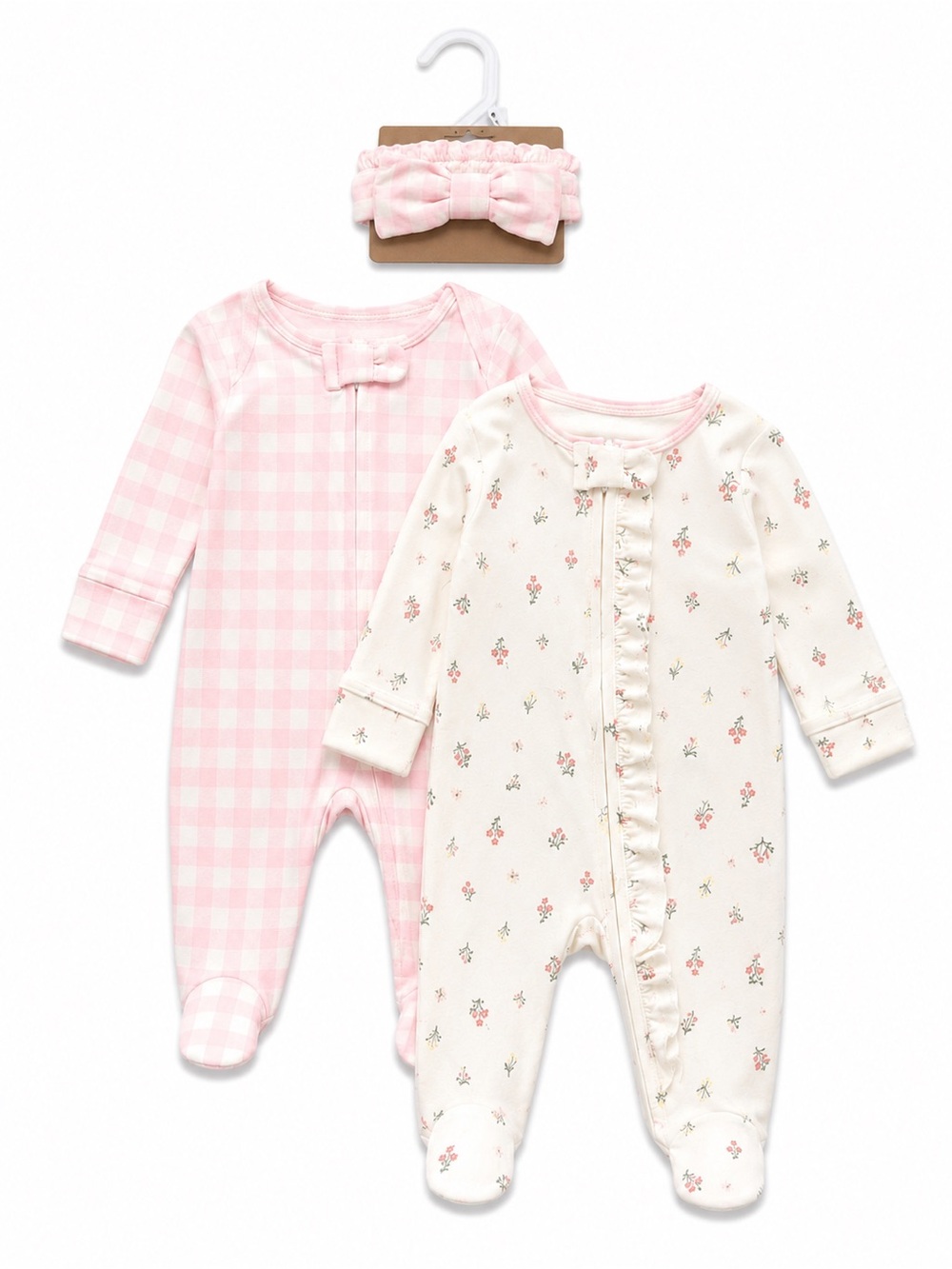 Baby girl onesie (2pk) with headband